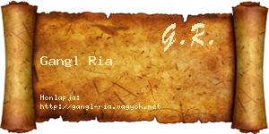 Gangl Ria névjegykártya